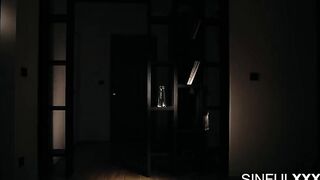 Maya anxiously awaits late Adam when intruder shocks her at SinfulXXX