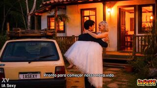 Newlywed Couple Does Something Forbidden: Cumming in the Cunt of a Horny Golden-haired [AI Generated]