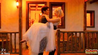 Newlywed Couple Does Something Forbidden: Cumming in the Cunt of a Horny Golden-haired [AI Generated]