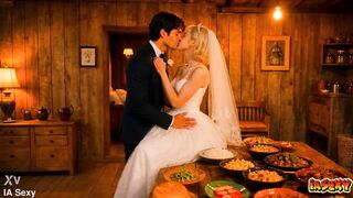 Newlywed Couple Does Something Forbidden: Cumming in the Cunt of a Horny Golden-haired [AI Generated]