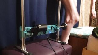 Sasha Earth ass fucking machine solo amateur home