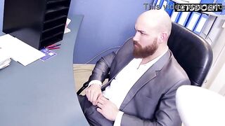 Office Doggy With a Curvy Blonde... Her Ass Bounces in Black Tights