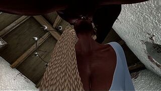 Second Life Black dude fucks Latina woman in a church