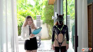 Hot Sex and Deepthroat with Redhead QT Robot till Cunt Creampie