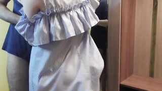 My preggo stepsister was trying on a costume. I cum in her cunt