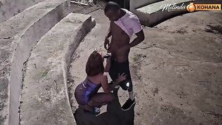 Young gal being in public - BBC catches 18-year-old Melinda Kohana and her in the square.