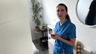 Hot Masseuse Puts On Latex Gloves For A Bawdy Pleased Ending Sperm flow