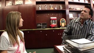 Slutty teen tries to pick a slutty chap in a bar