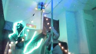 Black light pole tricks & suck and fuck till I cum