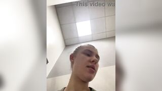 Insane deep thought and anal squirting in the gym