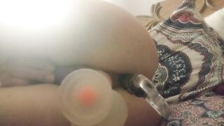 Contractions & double vibrator penetration squirt