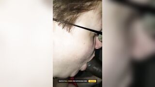 SSBBW Sucking Cream of BBC Nata4sex Hard Cock