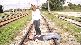 Railway tracks trampling