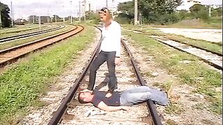 Railway tracks trampling