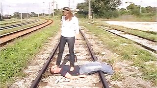 Railway tracks trampling