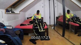 How long it need for slip on in inflatable MD-Latex Cyborg Suit