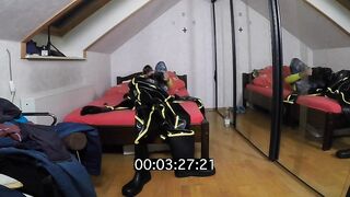 How long it need for slip on in inflatable MD-Latex Cyborg Suit
