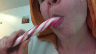 Foxgirl Slobbers on Candy Cane