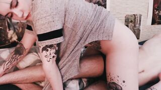 My boyfriend was too tired to fuck me so I rubbed on his body to cum