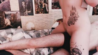My boyfriend was too tired to fuck me so I rubbed on his body to cum