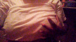 Thick Ebony shows off her big natural titties