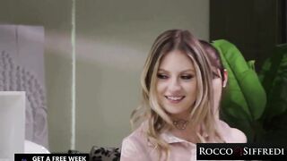 ROCCO SIFFREDI - Sexy Golden-haired DPD During the time that Petite Brunette Sucks Massive Jock