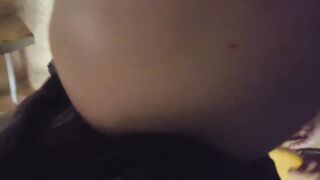 Cumming inside wifeys snatch from behind right after work