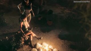 Tomb Raider Lara Gets The Giant Futanari Jock From The Camp - 3D Animation