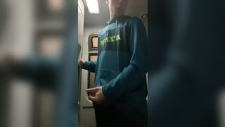 I'm jerking off in the train crap-house, they almost caught me, a tot of cum