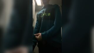 I'm jerking off in the train crap-house, they almost caught me, a tot of cum