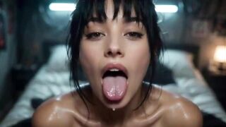 SEX SIMULATOR and tongue fetish with Caroline, Ai animation