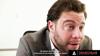 DEVILS FILM - Office Sweetheart Jesse Pony Gets Her Nice-looking Ass Plumbed And Face Covered In Cum By Her Boss