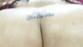 Cute ebony BBW moans as a huge hard pole sinks into her tight pussy