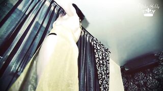 Get off to my shiny dress and to my tease!