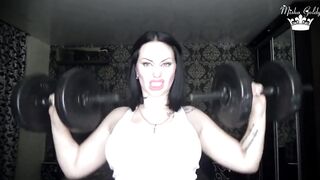 Beefy shoulders muscles worship! Sport motivation for pathetic loser like you !
