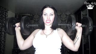 Beefy shoulders muscles worship! Sport motivation for pathetic loser like you !