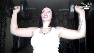 Beefy shoulders muscles worship! Sport motivation for pathetic loser like you !
