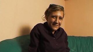 Small titted golden-haired rubs and fingers her twat at the casting