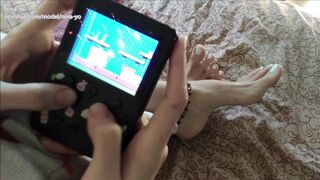 Girl Showing Sexy Feet Playing Old Games FOOT FETISH - Nina Yo