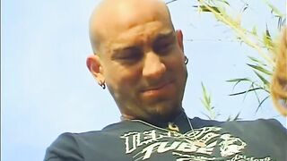 Tattooed black pussy licking fucking in the garden...cum on breasts