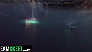 Boat Captain Gets Mobbed by three Sexy Gals
