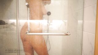 I TAKE A SHOWER AND CARESS MY BREASTS