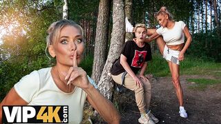 MOMMY4K. Russian Cougar Malusha found a stud with giant shlong in the park and drilled him in 5 minutes