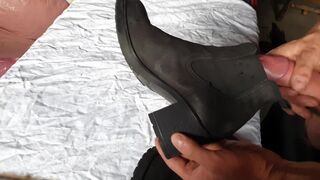 Cumming on her ankle boots