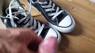 Cumming on her tiny sexy Converse