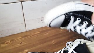 Cumming on her tiny sexy Converse