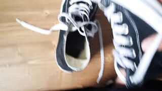 Cumming on her tiny sexy Converse