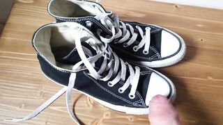 Cumming on her tiny sexy Converse
