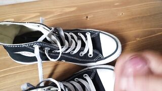 Cumming on her tiny sexy Converse