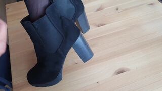 Cum on her ankle boots